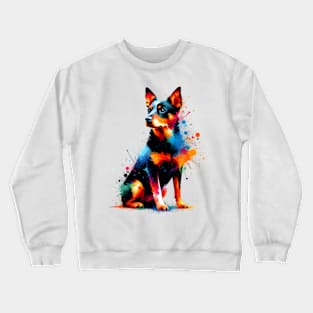 Vibrant Lancashire Heeler in Abstract Splash Art Crewneck Sweatshirt